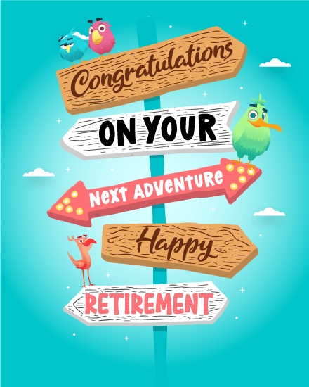 congratulations on your next adventure happy retirement card with sendwishonline.com